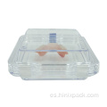 Película elástica de 13x13x5cm Caja de dentadura postiza transparente con membrana